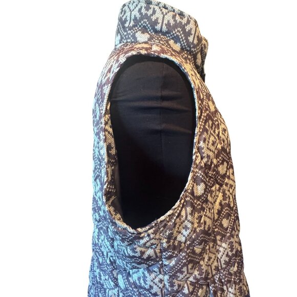 Coldwater Creek Quilted Vest Size 1X (18) – Fair Isle Snowflake Print, Hidden Mi - Picture 10 of 11